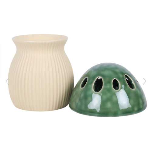 Green Mushroom Oil Burner - Home Decor