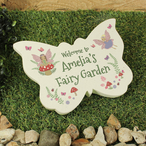 Personalised Fairy Garden Butterfly Sign Ornament 