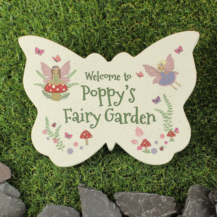 Personalised Fairy Garden Butterfly Sign Ornament 