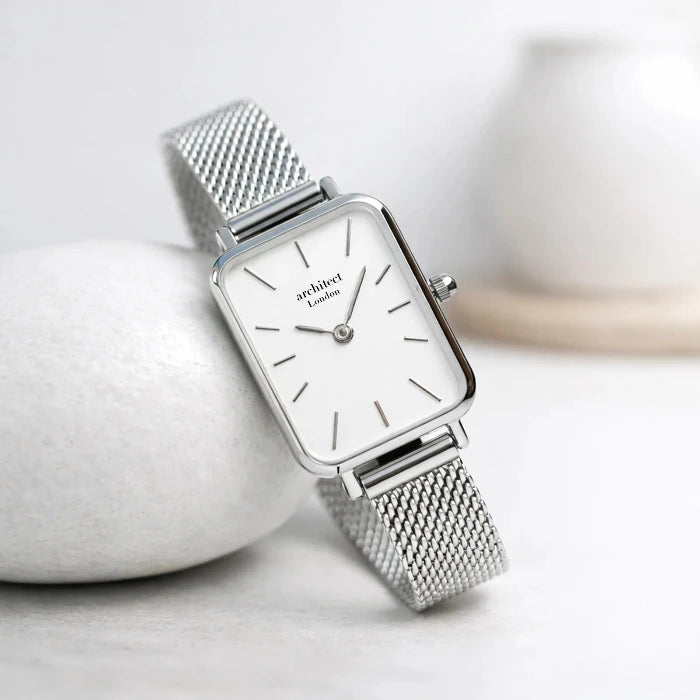 Engraved Ladies Architēct Lille Watch - Cloud Silver