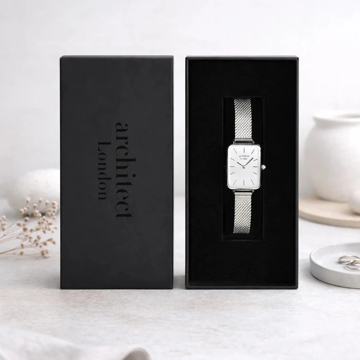 Engraved Ladies Architēct Lille Watch - Cloud Silver