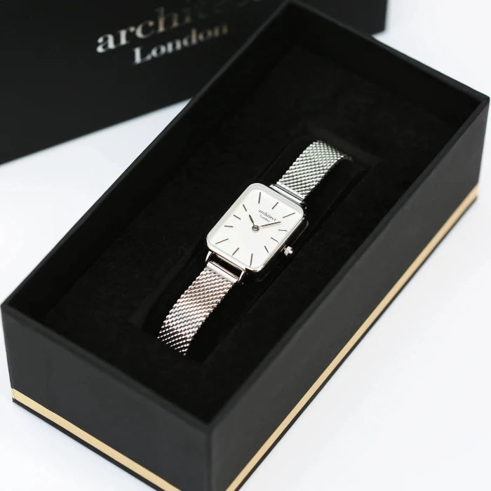 Engraved Ladies Architēct Lille Watch - Cloud Silver