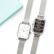 Engraved Ladies Architēct Lille Watch - Cloud Silver