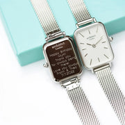 Engraved Ladies Architēct Lille Watch - Cloud Silver