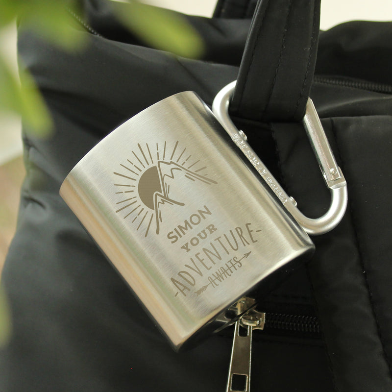 Personalised Adventure Awaits Carabiner Mug