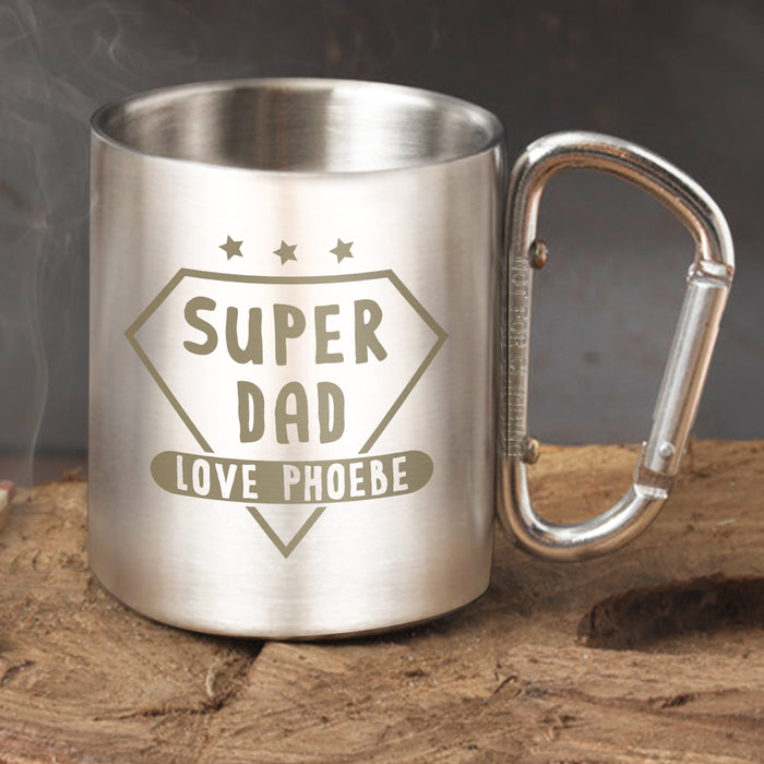 Personalised Super Dad Carabiner Mug