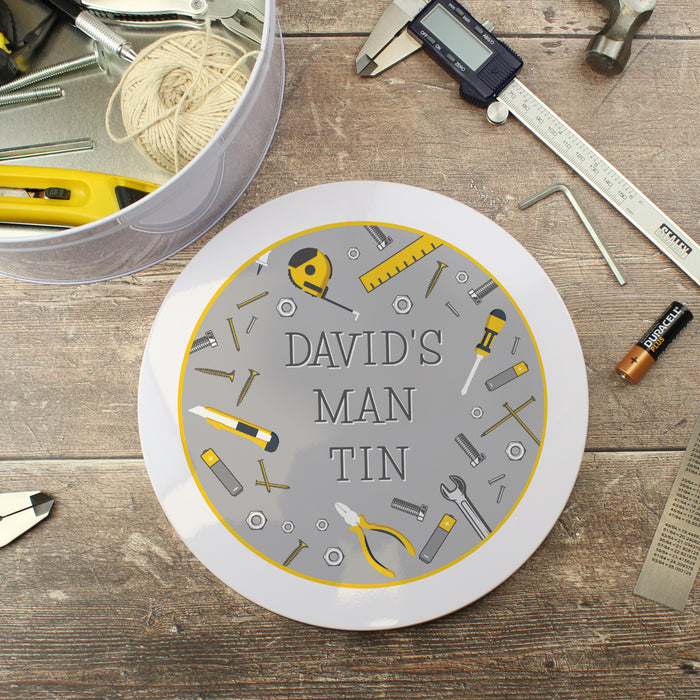 Personalised Man Stuff Bits & Bobs Storage Tin