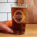 Engraved Beer Label Pint Glass