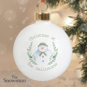 Personalised The Snowman Winter Garden Christmas Bauble