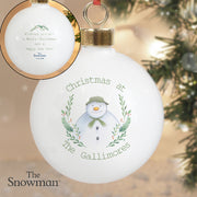 Personalised The Snowman Winter Garden Christmas Bauble