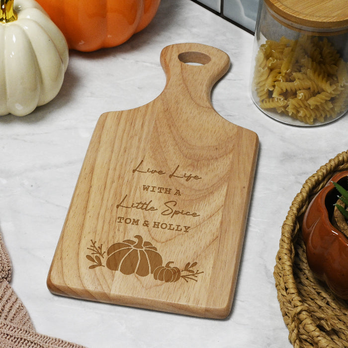 Personalised Autumn Paddle Chopping Board
