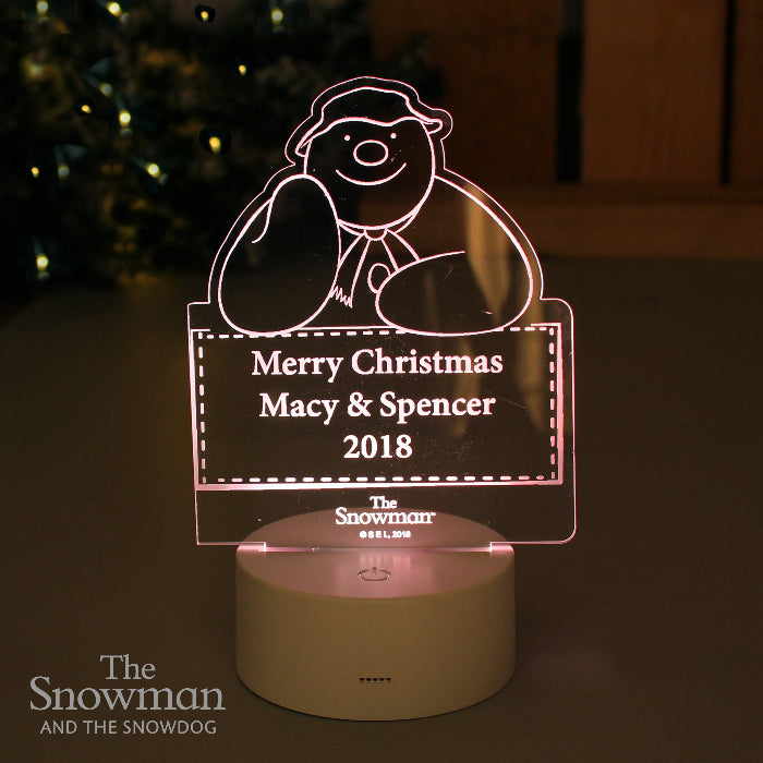Personalised The Snowman LED Colour Changing Light Decoration