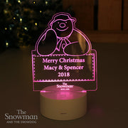 Personalised The Snowman LED Colour Changing Light Decoration
