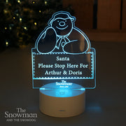 Personalised The Snowman LED Colour Changing Light Decoration