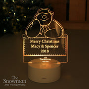 Personalised The Snowman LED Colour Changing Light Decoration