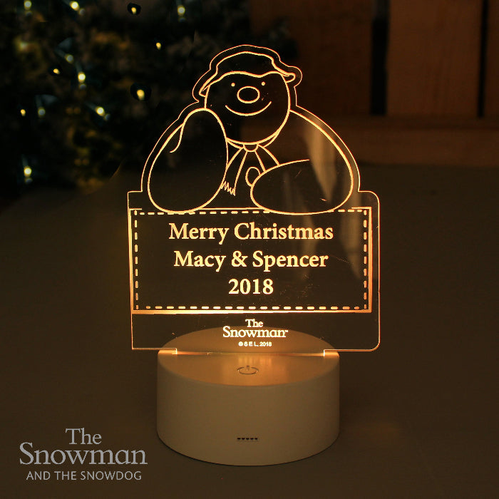 Personalised The Snowman LED Colour Changing Light Decoration
