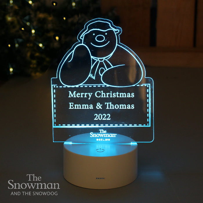 Personalised The Snowman LED Colour Changing Light Decoration
