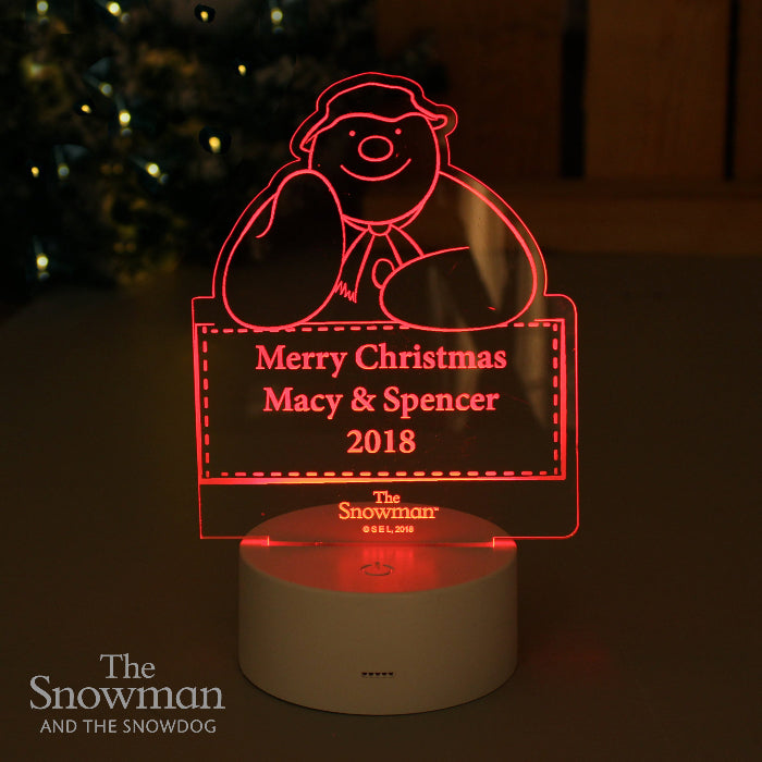 Personalised The Snowman LED Colour Changing Light Decoration