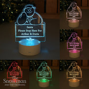 Personalised The Snowman LED Colour Changing Light Decoration