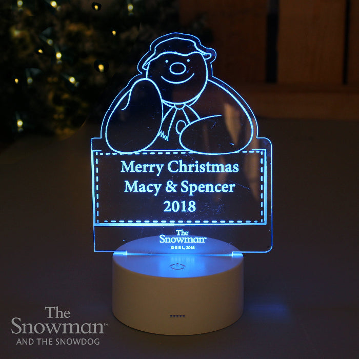 Personalised The Snowman LED Colour Changing Light Decoration