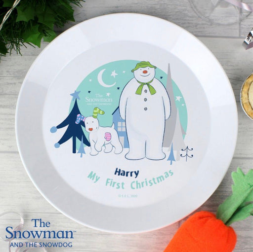 Personalised The Snowman and the Snowdog First Christmas Plate