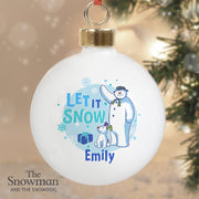 Personalised The Snowman & the Snowdog Let It Snow Christmas Bauble