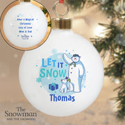 Personalised The Snowman & the Snowdog Let It Snow Christmas Bauble
