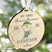 Personalised The Snowman Baby’s First Christmas 2026 Wooden Decoration