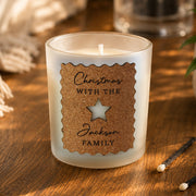 Personalised Star Cut Out Cork Christmas Candle Jar - Any Message