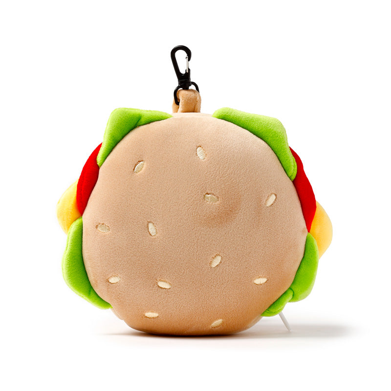 Relaxeazzz Fast Food Burger Round Plush Travel Pillow & Eye Mask