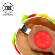 Relaxeazzz Fast Food Burger Round Plush Travel Pillow & Eye Mask