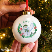 Personalised The Snowman Christmas Wishes Bauble | Ornament 