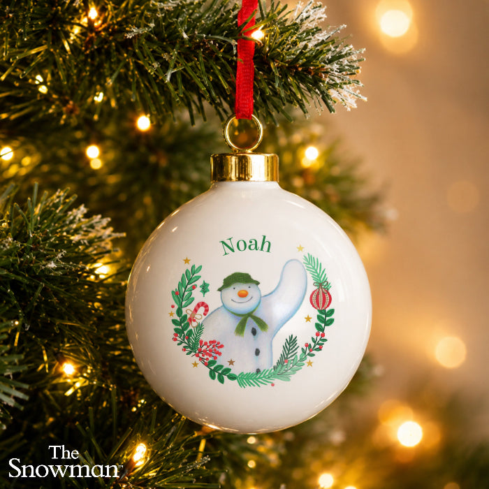 Personalised The Snowman Christmas Wishes Bauble | Ornament 