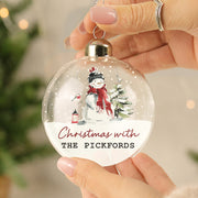 Personalised Traditional Snowman Glass Bauble | Ornament 