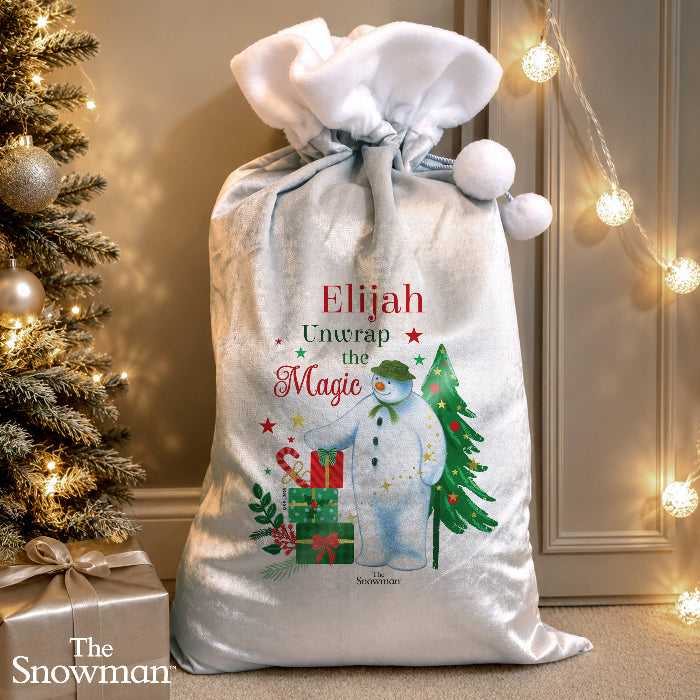 Personalised The Snowman Christmas Wishes Luxury Sack