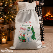 Personalised The Snowman Christmas Wishes Luxury Sack