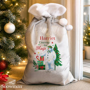 Personalised The Snowman Christmas Wishes Luxury Sack