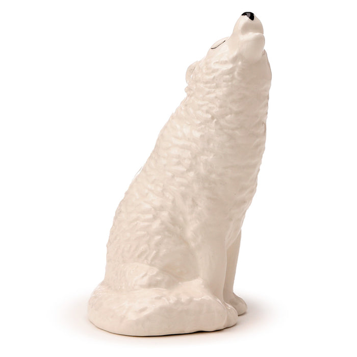 White Wolf Ceramic Salt & Pepper Shakers Set