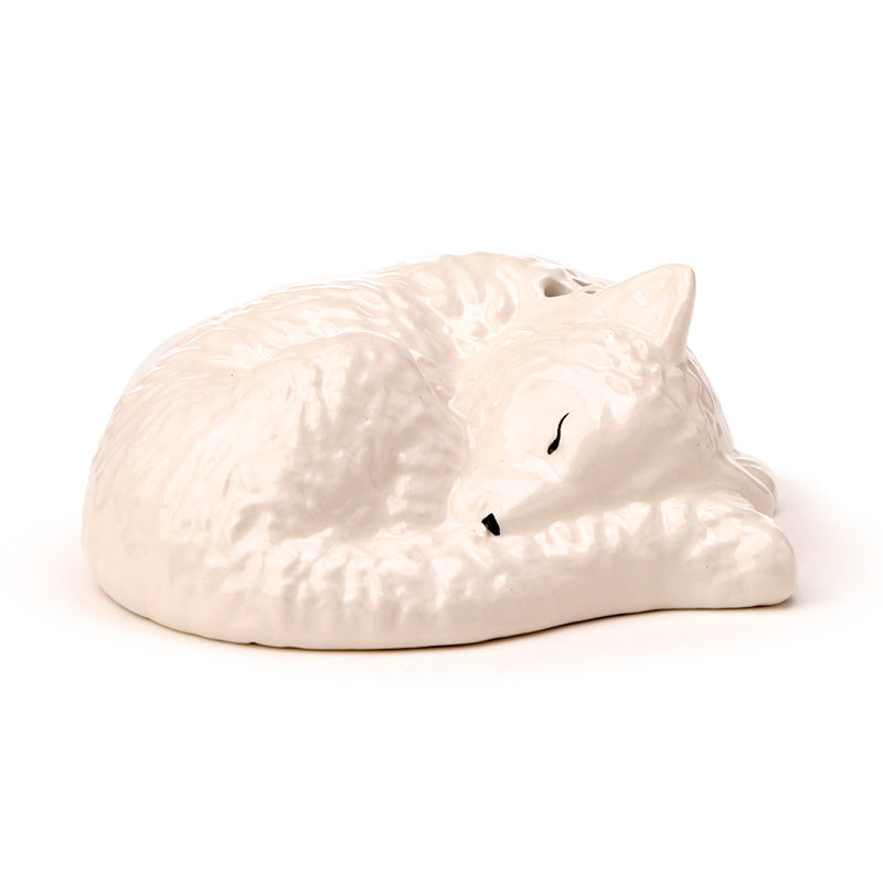 White Wolf Ceramic Salt & Pepper Shakers Set