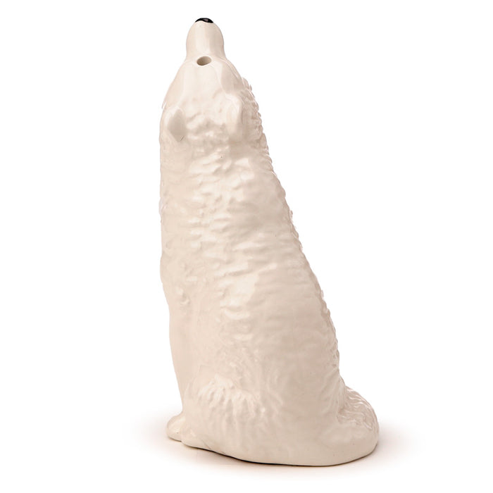 White Wolf Ceramic Salt & Pepper Shakers Set