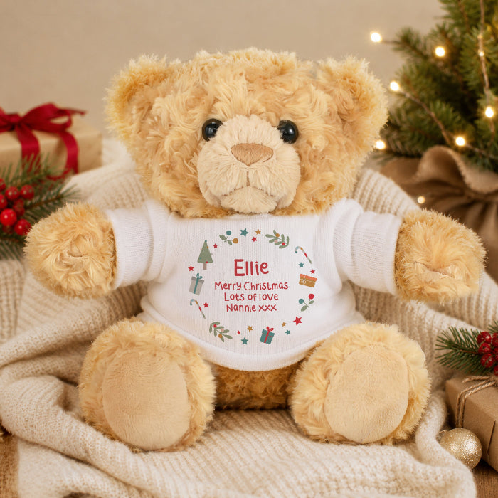 Personalised Christmas Teddy Bear - Any Message