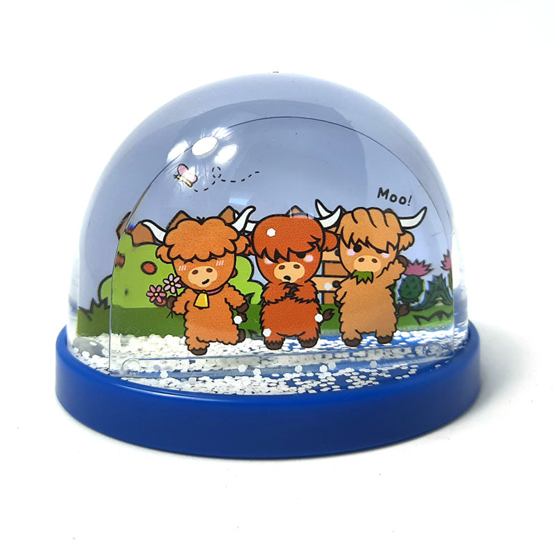 Adoramals Highland Coo Cow Snow Storm Globe