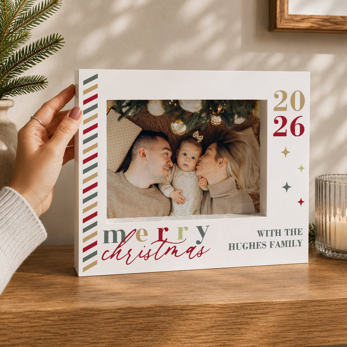 Personalised Merry Christmas 2026 Box Photo Frame - 5x7