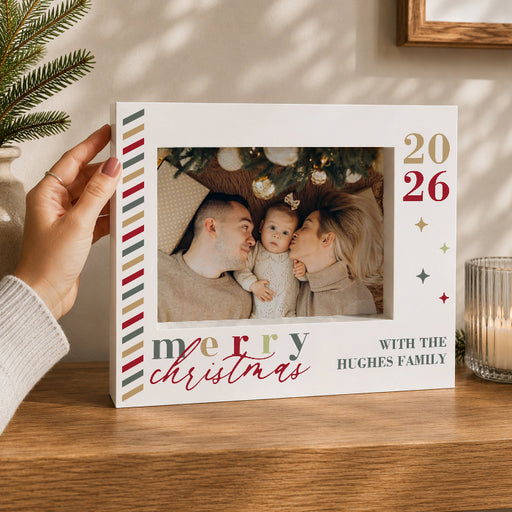 Personalised Merry Christmas 2026 Box Photo Frame - 5x7