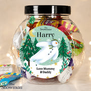 Personalised The Snowman Christmas Wishes Sweets Jar