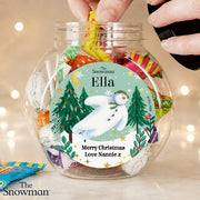 Personalised The Snowman Christmas Wishes Sweets Jar