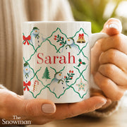Personalised The Snowman Christmas Wishes Pattern Mug - Christmas Gift