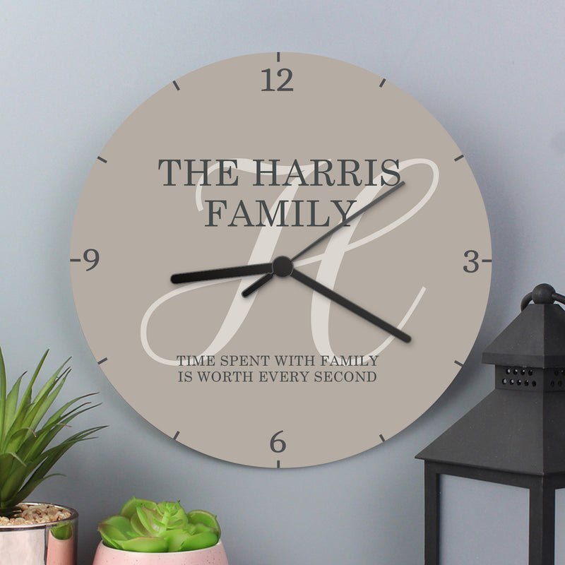 Personalised Family Wooden Clock