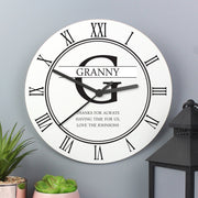 Personalised Family Name & Initial Wooden Clock