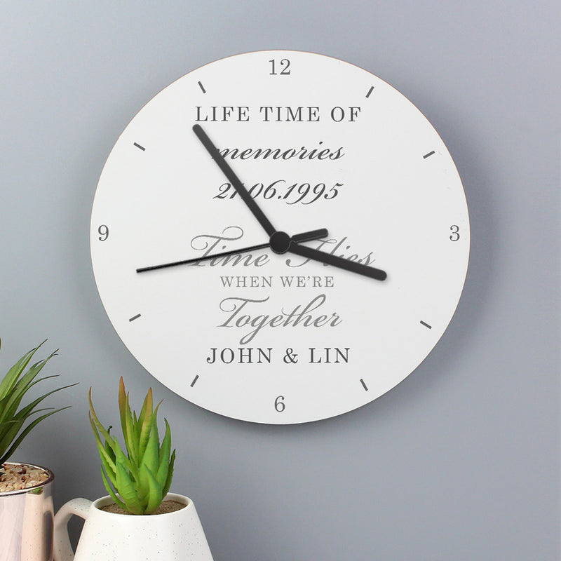 Personalised Anniversary Wooden Wall Clock